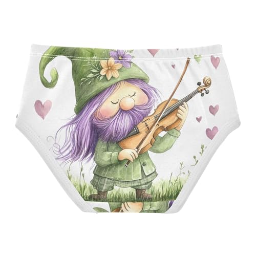 Flower Girls Underwear Toddler 2t Cotton Little Girl Panties Cute Cartoon Gnome Violin White Underpants Briefs2