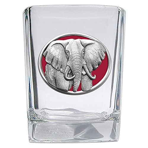 Heritage Pewter Elephant Square Shot Glass | Hand-Sculpted 1.5 Ounce Shot Glass | Intricately Crafted Metal Pewter Inlay