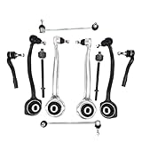 LLNOM Kit de suspensión de brazo de control delantero superior e inferior (10 unidades) compatible con Mercedes-Benz W203, C230, C320, CLK320 (2001, 2002, 2007, 2008 y 2009) Varillaje de dirección