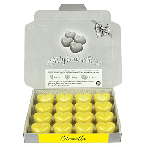 Citronella Doftvaxkub – doftvax för doftlampa värmeljus och elektrisk, vaxmelts av sojavax, vegansk och djurvänlig, rumsdoft vax aromaterapi