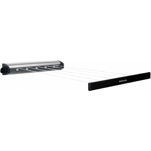 Brabantia Wall-Mount Pull Out Indoor Clothesline - Stainless Steel, (Model: 385766)