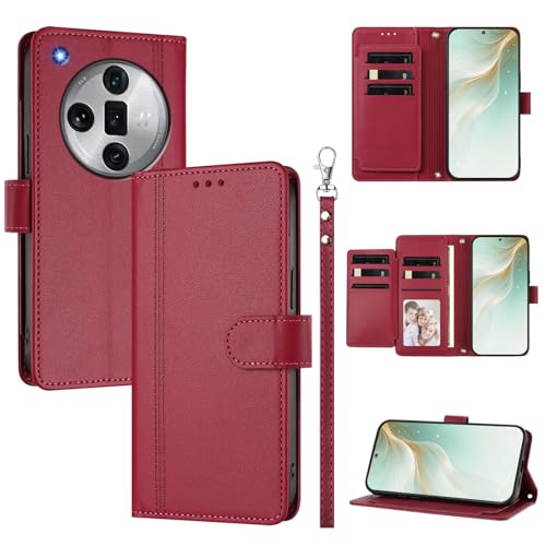 �X�}�z�P�[�X �Ή��@�� for Oppo Find X7 Ultra �X�}�z�P�[�X�y�E�H���b�g�f�U�C�� �f���A���J�[�h�X���b�g �L���b�V�� �t���b�v���X�^���h �����h�~�zRed