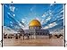 CORFOTO 7x5ft Fabric Jerusalem Mosque Backdrop Dome of The Rock on The Temple Mount Israel Background for Photography Islamic Muslim Pray Decorations Photoshoot Booth Studio Props