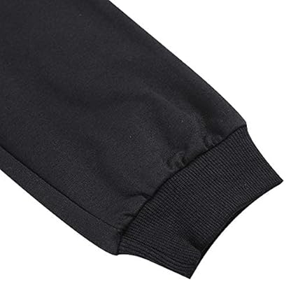 amropi Boy's Tracksuit Pullover Hoodie Jogging Pants Set 2 Pieces Sweatsuit (Black,11-12Years) - Image 5