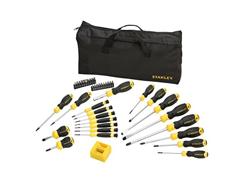 Stanley STHT0-62113 - Juego de 42 destornilladores con bolsa de nylon, Portapuntas +...