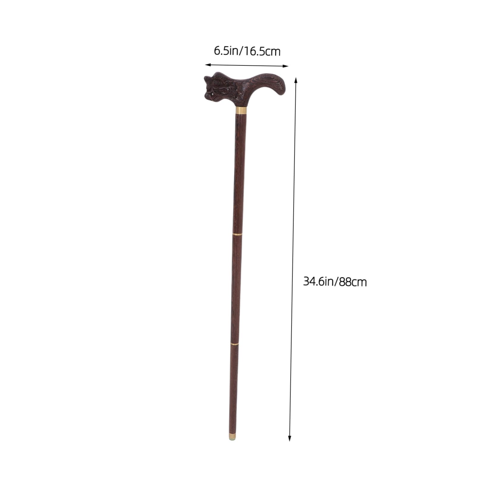 BESTYASH Bastón de Ébano Tres Secciones Ergonómico y Moderno con Cabeza de Dragón Tallada Mano para Actividades al Aire para Hombres y Personas Mayores Bastón de Madera Natural de Alta Gama