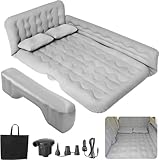 Failenfeivp SUV Air Mattress - Thickened and Double Air Mattress Sided Flocking Travel Inflatable Car Mattress Bed with Electric Air Pump and 2 Pillows, Car Sleeping Bed for Home Outdoor and Travel