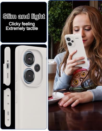 Image of DIZORO Compatible with Mi Redmi Note 13 Pro Plus 5G Back Cover with Upgraded Square Edges for Camera Protection Shockproof Flexible Matte Liquid Silicone Mobile Phone Case (Stone Grey)