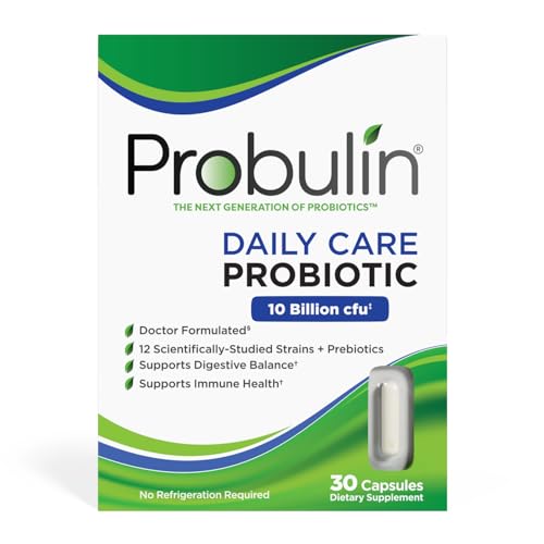 Probulin Daily Care Probiotic for Digestive and Immune Support - Doctor Formulated - 10 Billion CFU- 12 Probiotic Strains, 30 Capsules Probulin Daily Care Probiotic for Digestive and Immune Support - Doctor Formulated - 10 Billion CFU- 12 Probiotic Strains, 30 Capsules