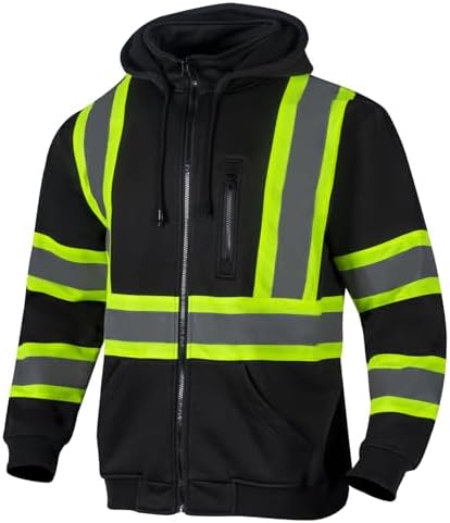 VENDACE High Visibility ANSI Class 1 Reflective Safety Fleece Swe...
