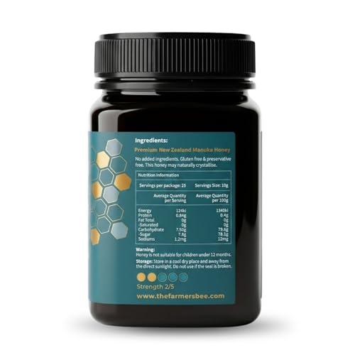 Image of THE FARMER'S BEE New Zealand Manuka Honey MGO 83+ (5+) | Monofloral Raw Honey | MGO Tested | Premium Imported Honey | Daily Functional Support | Natural Energy & Gut Support | 500g