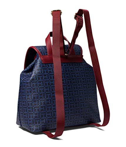 Tommy Hilfiger Kennedy II Flap Backpack w/Hangoff-Coated Square Monogram Tommy Navy/Charcoal Blue One Size2