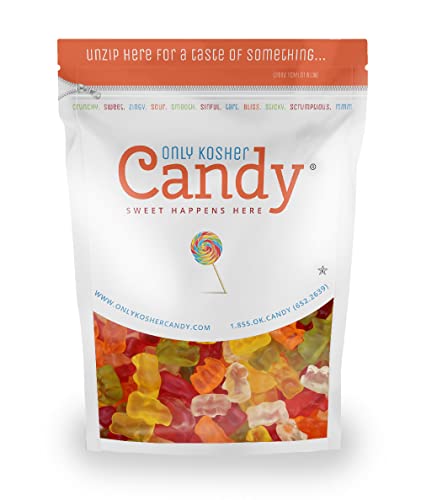 Only Kosher Candy Bulk Gummy Candy Bears, Kosher Certified, 2 Pounds Pack
