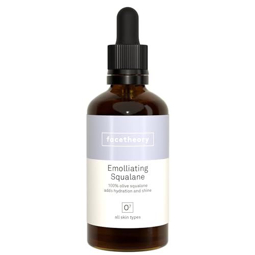 facetheory Emolliating Squalane O7-100% Natural Olive Squalane Oil, For Dry Skin and Frizzy Hair, Deeply Moisturize, Vegan and Cruelty-Free, Made in the UK | 100 ml