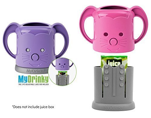 MyDrinky - The Adjustable Juice Box Holder 2 Pack (Grape/Raspberry)