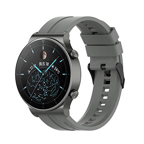 FitTurn Band Compatible with Huawei Watch GT 2 Pro & GT 2e - Silicone Replacement Straps - Gray