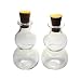 Moxx Double Bubble Glass Bottle with Cork Top 2 Inches (3 Pcs)