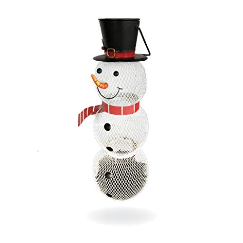 BACKYARD EXPRESSIONS PATIO · HOME · GARDEN Backyard Expressions | Whimsical Snowman Bird Feeders for Outside Featuring Solar Light | Bonus Ebook and Bird Attraction Audio Included, White (904815)