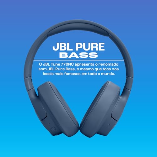 JBL, Fone de Ouvido Bluetooth, Tune 770NC, Over Ear, Sem Fio, Com Cancelamento de Ruído - Azul glide
