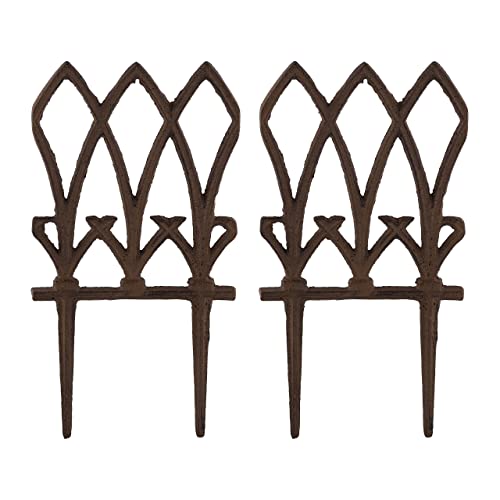 Relaxdays Beetzaun, 2 Zaunelemente je HxB: 33,5 x 17,5 cm, Steckzaun mit...