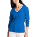 Hanes Women's V-Neck Long Sleeve Tee, Deep Dive, Large