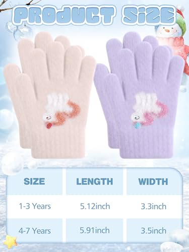 Image of EBOOT 3 Pairs Winter Kids Gloves Warm | Toddler Gloves for Boys Girls Outdoor, Full Finger Fluffy Soft Mittens for 1-11 Years Children, Multiple Colors