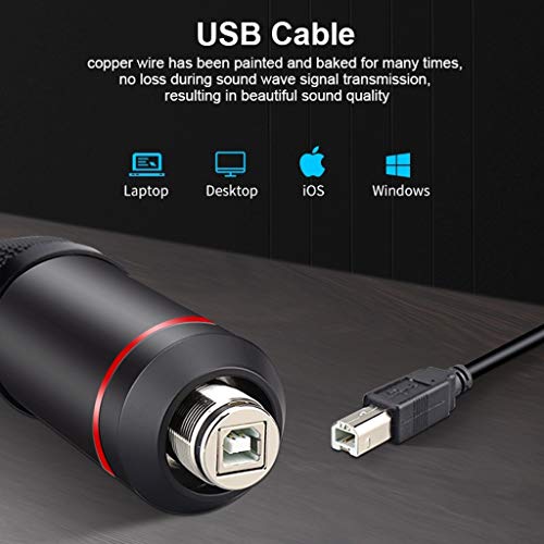 LTLJX Microfone para PC Studio USB, kit profissional de microfone condensador cardioide podcast, 192