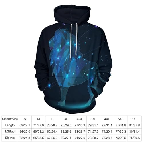 Pull à capuche homme constellation du Lion pour sport running et vêtement décontracté