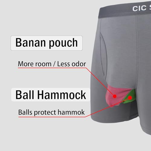 Mens Underwear with Ball Hammock, Pack3 Dual Pouch Micro Modal Ultra Soft Ball Support Underwear4