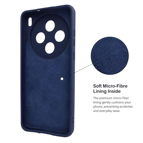 Image of SBMS Silicone Back Cover Case for Vivo X200T 5G | Soft Micro-Fibre Lining Inside | Magsafe Print On Back Side Camera Protection Bump | Shockproof Case for Vivo X200T 5G (Blue)