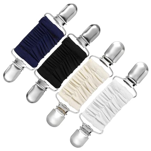 4 Pcs Dress Clips Back Cinch Adjustable Waist Cincher Clip Cardigan Collar Clips Shirt Cincher Clip for Sweaters Tighten Dress Shawls Clothing