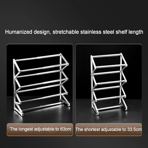 Organizador de almacenamiento de cocina expandible con estante para encimera, dispensador de especias y alimentos para cocina, buffet, solución de ahorro de espacio, fácil acceso a condimentos