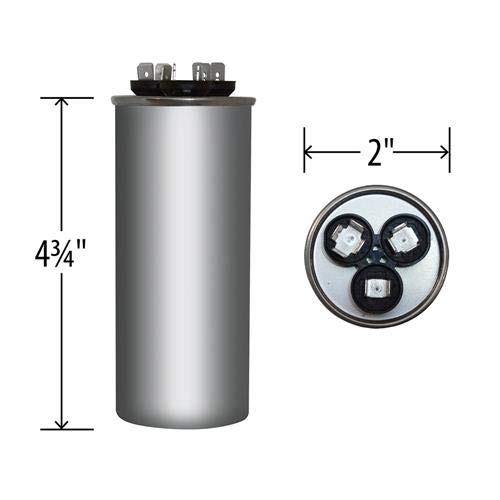 Motor Dual Run Capacitor Round 40 + 10 uf MFD 440 Volt VAC Replaces 12746