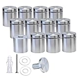BESTANDOFF Pack of 12, Aluminum Standoff Screws, Wall Sign Standoff Mounting Hardware Advertising Glass Standoff Nail for Hanging Acrylic Picture Frame (12, Silver, 1