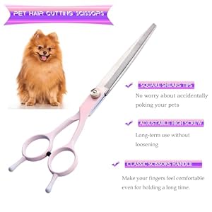 Dog Grooming Scissors Kit, Fcysy Professional Dog Trimming Scissors Set, Hair Cutting Scissors for Pet Dog Cat Grooming at Home, Curved Dog Scissors Pet Thinning Shears, Pet Grooming Supplies