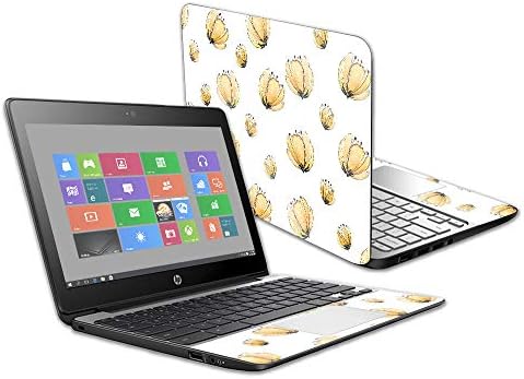 MightySkins Glossy Glitter Skin for HP Chromebook 11 G5 11.6" - Yellow Poppy | Protective, Durable High-Gloss Glitter Finish | Easy to Apply, Remove, and Change Styles | Made in The USA image 5