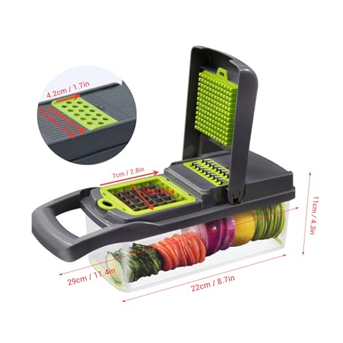 Cortador de Vegetales Asixxsix 1.5L con 5 Cuchillas miniatura 6