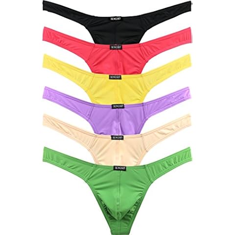 iKingsky Men's Low Rise Thong Sexy T-Back Underwear Pack of 6 (X-Large, 6 Pack) Cover