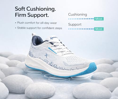 Image of Kraasa Men's Running Shoes | Breathable Mesh Upper | Lightweight Phylon Sole | Cushioned EVA Insole | Comfortable Sports & Casual Sneakers for Gym, Walking & Daily Use