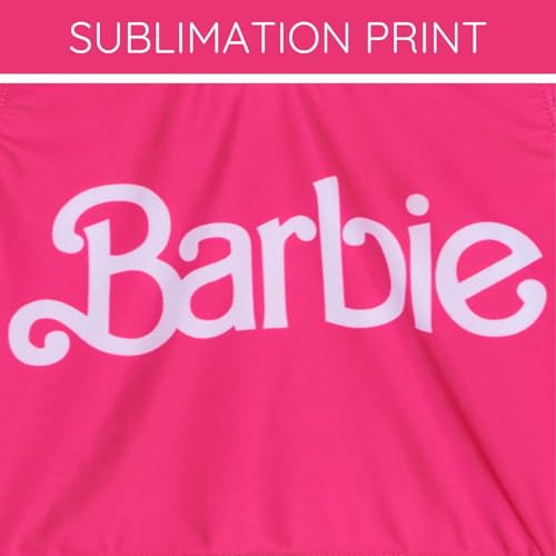 Barbie Big Girls UPF 50+ One Piece Bathing Suit Hot Pink 10-12 - image 3