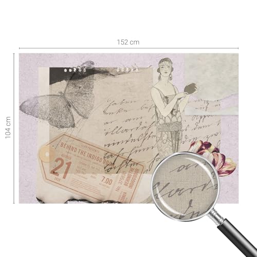 Papel Autocolante 152x104 cm Elegante Collage Nostálgico para Salón 5