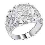 Men's Nugget Ring - Solid 925 Sterling Silver Ring - Iced Micropave Cluster Ring Sizes 6-13 - Great As Pinky Ring (12)