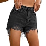 AKTCVVJ Womens Jean Shorts High Waist Ribbed Short Jeans Casual Outdoor Denim Shorts Summer Vacation Short Pants
