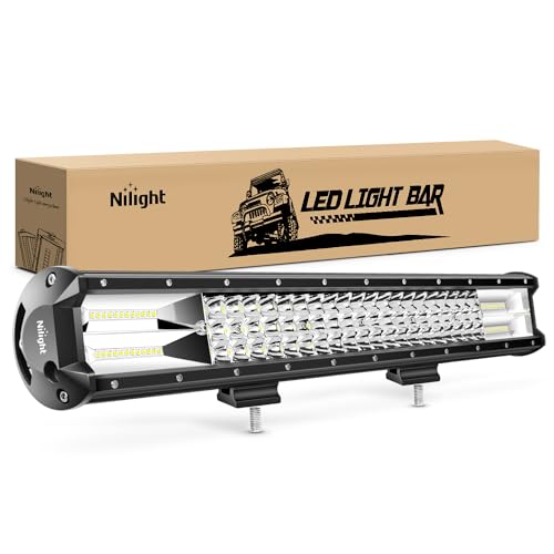 Image of Nilight - 18005C-A 26Inch Triple Row Lights 297W 29700LM Flood Spot Combo Beam Bar Driving Boat Super Bright Led Off Road Trucks,2 Years Warranty