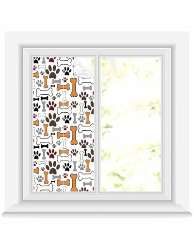 Película decorativa para ventana con diseño de patas de perro miniatura 2