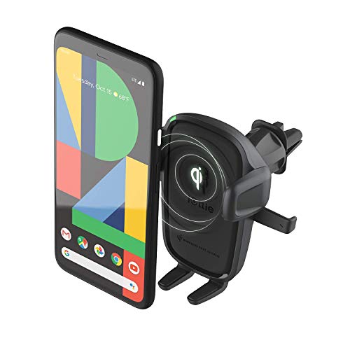 iOttie Car Charger Easy One Touch Wireless 2 Qi Charging CD Slot + Air Vent Combo Phone Mount for iPhone, Samsung Galaxy, Huawei, LG, Smartphones, Black by iOttie - Used condition - US$37.03