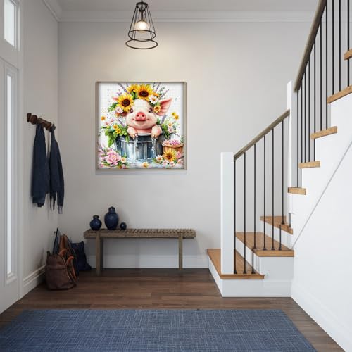 Rompecabezas de flores para adultos 1000 piezas, Larkipuzz rompecabezas de cerdito lindo con tema artístico de flores y plantas coloridas, desafiante para adultos miniatura 6