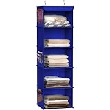 Simple Houseware 5 Shelves Hanging Closet Organizer, Dark Blue