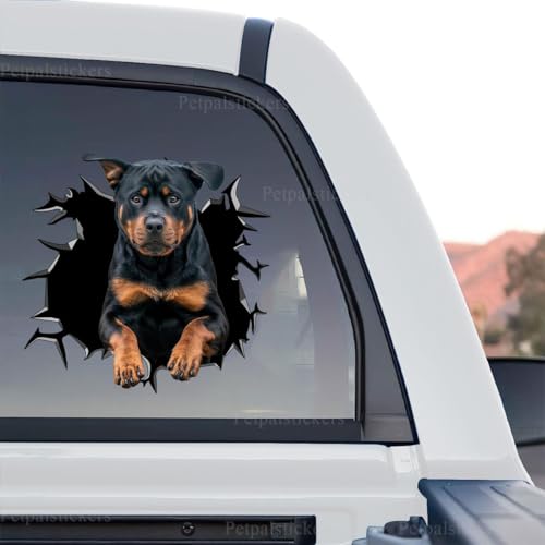 Image of Vinyl Dog Stickers - Car Decals for Women, Dog Lover Gift (Rottweiler Decals)