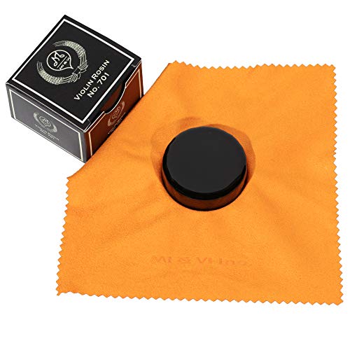 Mi&Vi Premium Dark Rosin For Violin, Viola, Cello Bows | Super Sensitive | Velvet Polish Cloth | Round Resin - By Mivi Music #TOP1